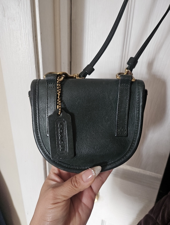 Coach Vintage Dark Green Leather Mini Belt Crossbody Bag with Gold-Tone Snap - Picture 6 of 8